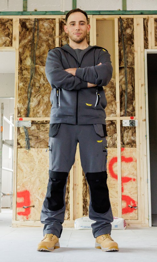 Hoodie, Trousers, Boots