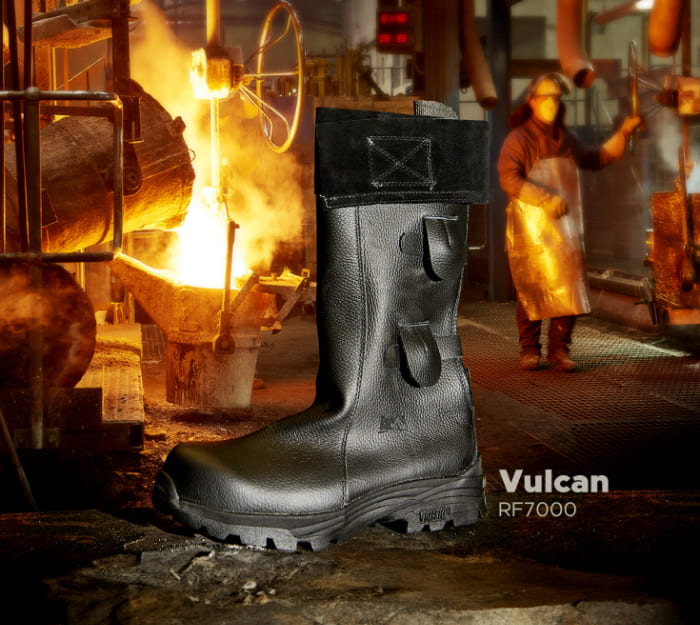 Rock Fall Vulcan Boot (RF7000): Designed for iron foundries and high-heat environments.