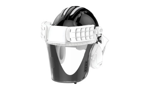 Integrated industrial helmet & class 1, high-impact visor